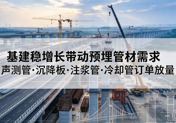 格尔木基建稳增长带动预埋监测管材需求，声测管、沉降板、注浆管订单持续放量